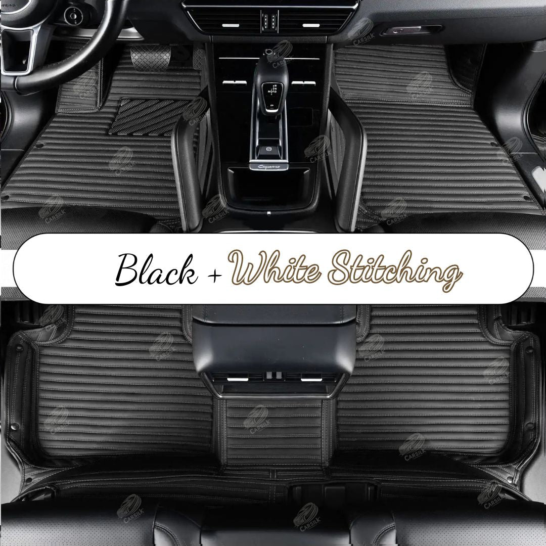 GALAXY CUSTOM SINGLE LAYER CAR MATS SET BLACK & WHITE