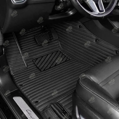 GALAXY CUSTOM SINGLE LAYER CAR MATS SET BLACK & WHITE