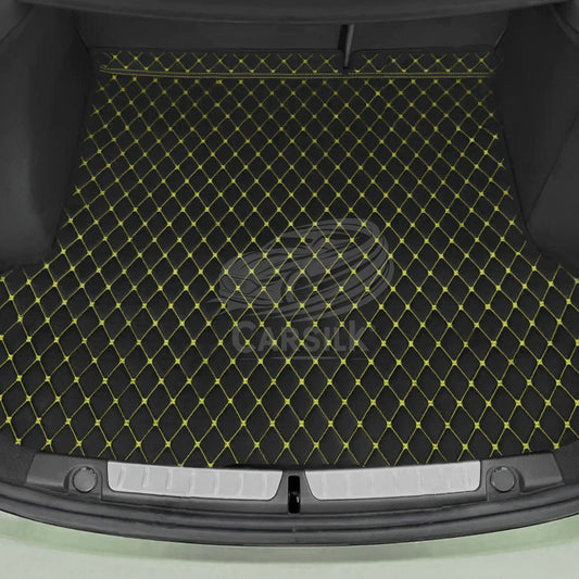 BLACK & YELLOW LUXURY TRUNK CAR MATS SET