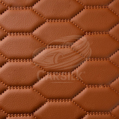 CARAMEL BROWN HONEYCOMB LUXURY BASE TRUNK CAR MATS SET