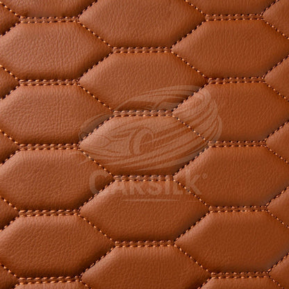 CARAMEL BROWN 3D SERIES HONEY COMB LUXURY TRUNK CAR MATS SET