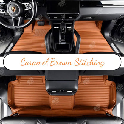 GALAXY CUSTOM SINGLE LAYER CAR MATS SET CARAMEL BROWN