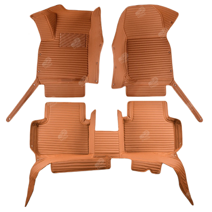 GALAXY CUSTOM SINGLE LAYER CAR MATS SET CARAMEL BROWN