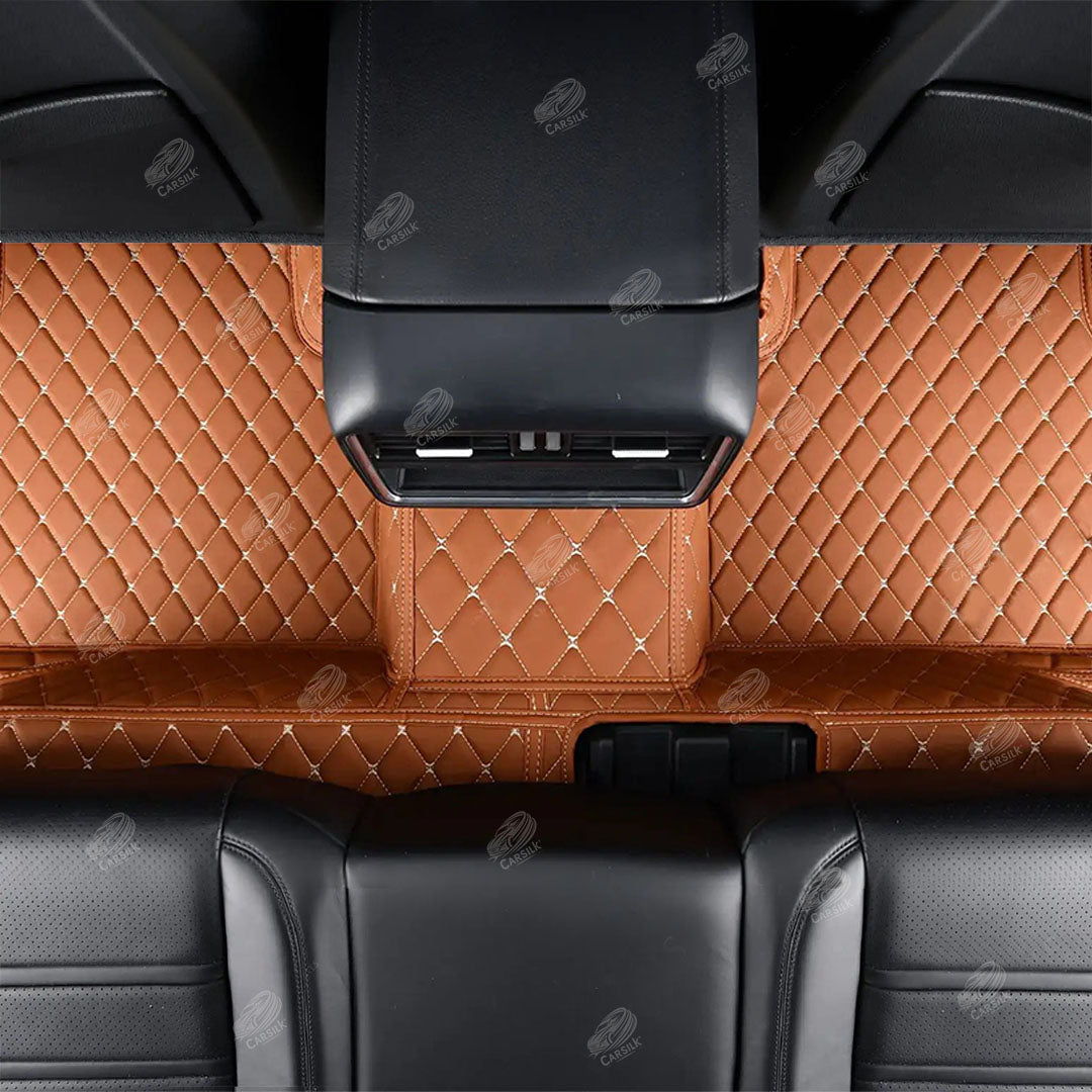 CARAMEL BROWN DIAMOND LUXURY CAR MATS SET