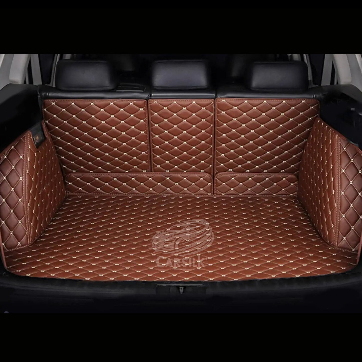 CARAMEL BROWN 3D SERIES DIAMOND LUXURY TRUNK CAR MATS SET