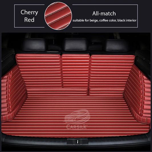 CHERRY RED 3D STRIPE LUXURY TRUNK CAR MATS SET - Carsilks 