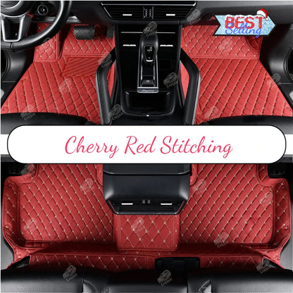 CHERRY RED DIAMOND LUXURY CAR MATS SET - Carsilks 