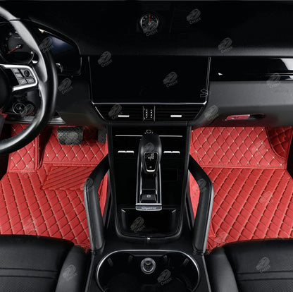 CHERRY RED DIAMOND LUXURY CAR MATS SET