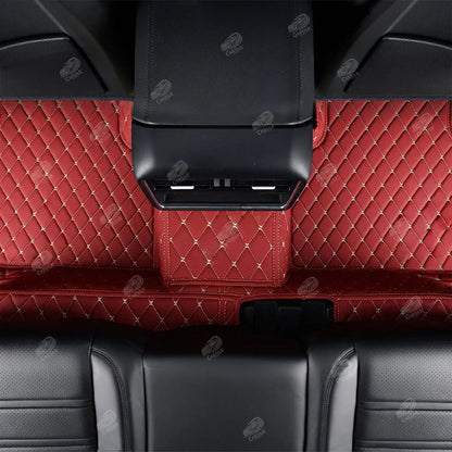 CHERRY RED DIAMOND LUXURY CAR MATS SET