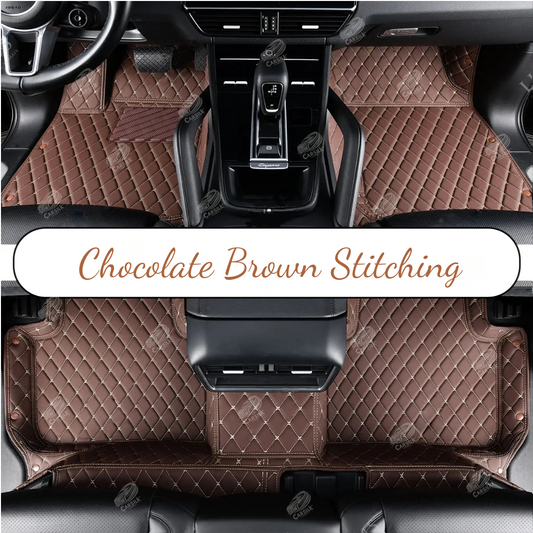 CHOCOLATE BROWN DIAMOND LUXURY CAR MATS SET