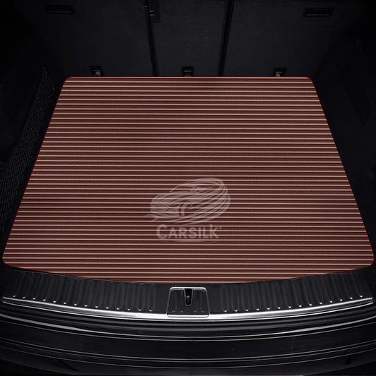 CHOCOLATE BROWN STRIPE LUXURY TRUNK CAR MATS SET - Carsilks 