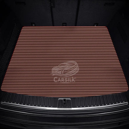 CHOCOLATE BROWN STRIPE LUXURY BASE TRUNK CAR MATS SET