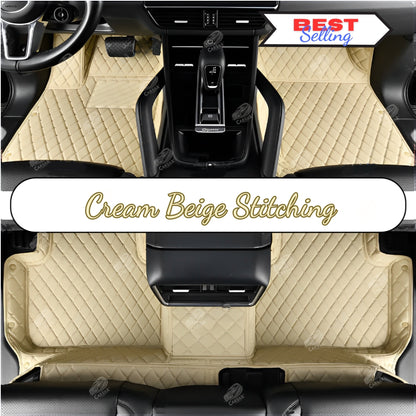 CREAM BEIGE DIAMOND LUXURY CAR MATS SET