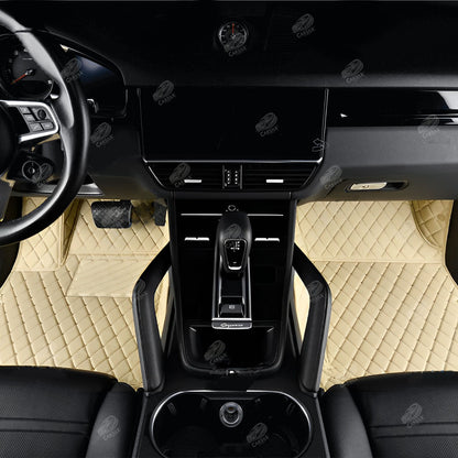 CREAM BEIGE DIAMOND LUXURY CAR MATS SET