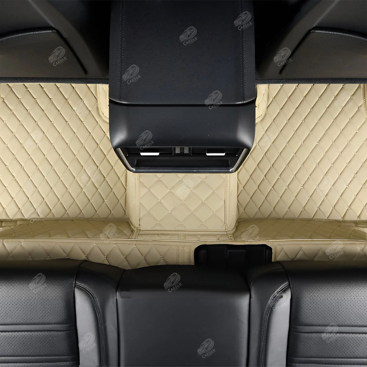 CREAM BEIGE DIAMOND LUXURY CAR MATS SET