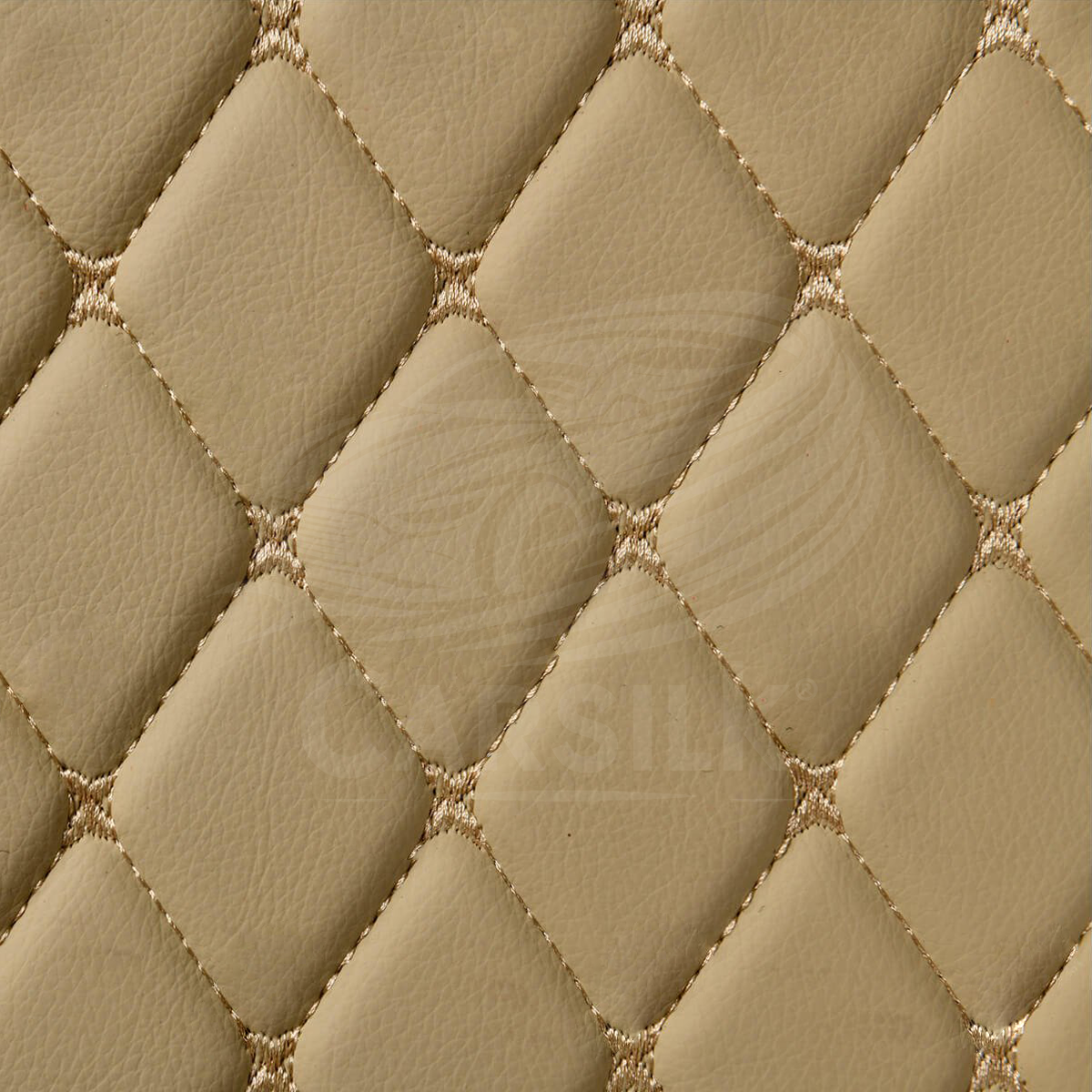 CREAM BEIGE STITCHING 3D DIAMOND LUXURY TRUNK CAR MATS SET - Carsilks 