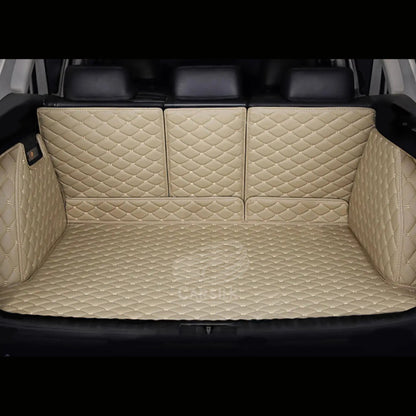 CREAM BEIGE STITCHING 3D SERIES DIAMOND LUXURY TRUNK CAR MATS SET