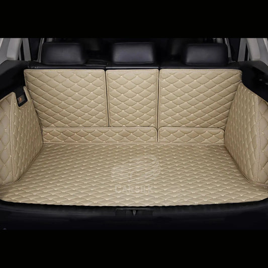 CREAM BEIGE STITCHING 3D SERIES DIAMOND LUXURY TRUNK CAR MATS SET