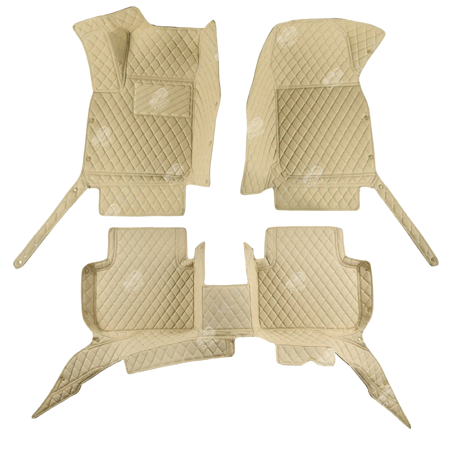 CREAM BEIGE DIAMOND LUXURY CAR MATS SET