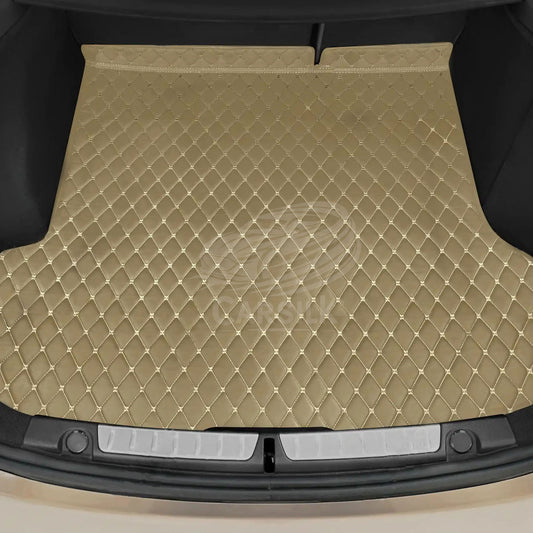 CREAM BEIGE STITCHING DIAMOND LUXURY TRUNK CAR MATS SET - Carsilks 