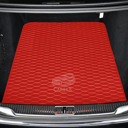 FERRARI RED HONEYCOMB LUXURY BASE TRUNK CAR MATS SET