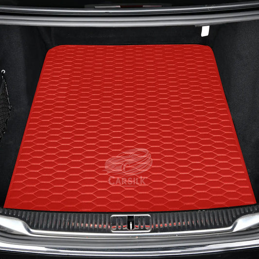 FERRARI RED HONEYCOMB LUXURY BASE TRUNK CAR MATS SET - Carsilks 