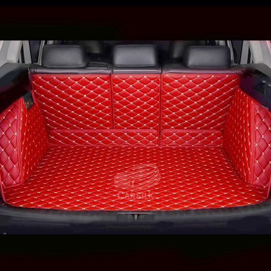 FERRARI RED STITCHING 3D SERIES DIAMOND LUXURY TRUNK CAR MATS SET