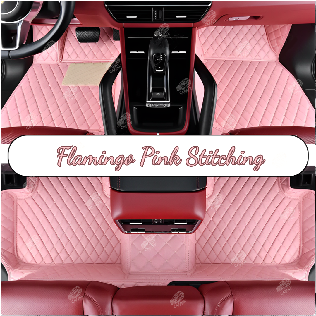 FLAMINGO PINK DIAMOND LUXURY CAR MATS SET - Carsilks 