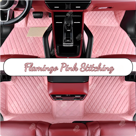 FLAMINGO PINK DIAMOND LUXURY CAR MATS SET