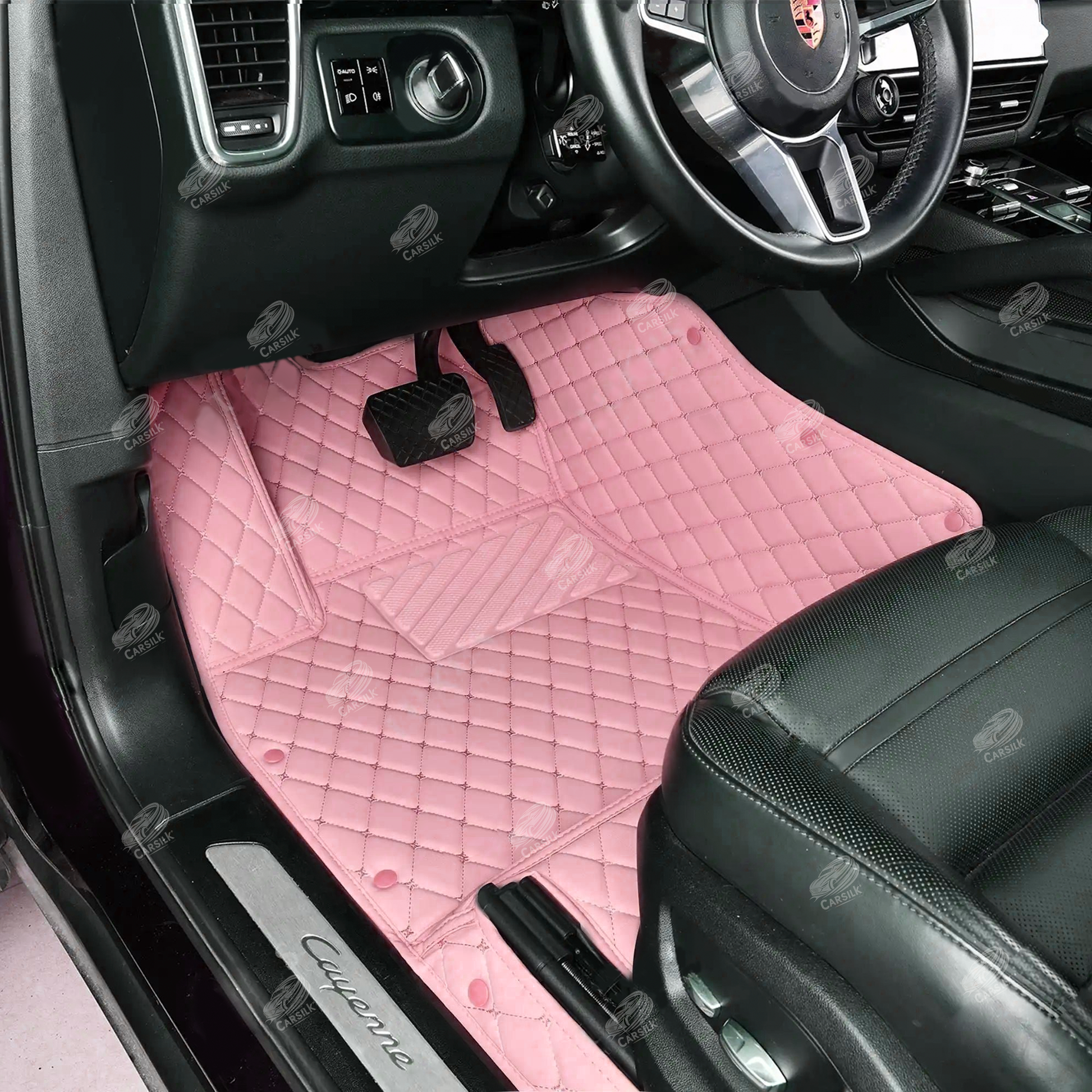 FLAMINGO PINK DIAMOND LUXURY CAR MATS SET - Carsilks 