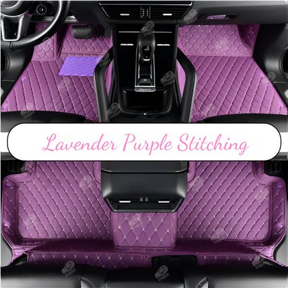 LAVENDER PURPLE DIAMOND LUXURY CAR MATS SET