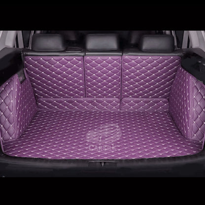 LAVENDER PURPLE STITCHING 3D DIAMOND LUXURY TRUNK CAR MATS SET - Carsilks 