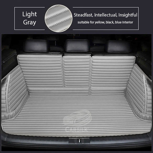 LIGHT GRAY 3D STRIPE LUXURY TRUNK CAR MATS SET - Carsilks 