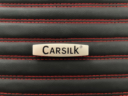 BLACK & BEIGE STITCHING STRIPE LUXURY SERIES TRUNK CAR MATS SET