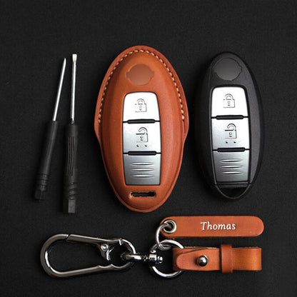 Premium Leather Key Fob for Nissan