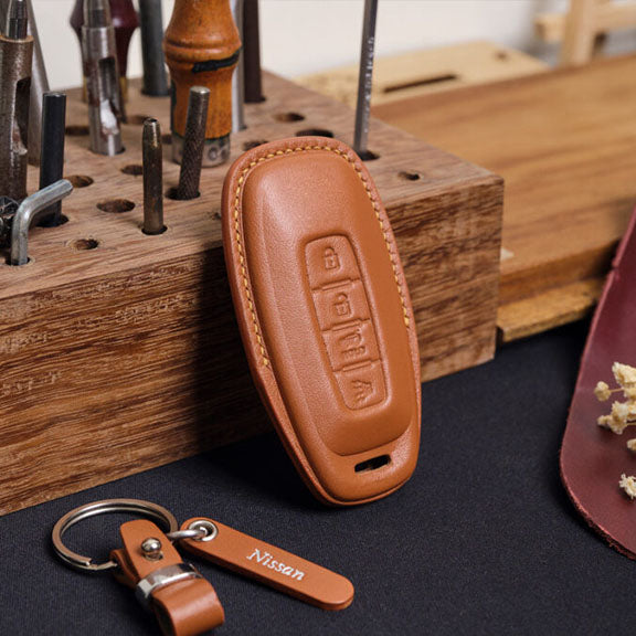 Premium Leather Key Fob for Nissan
