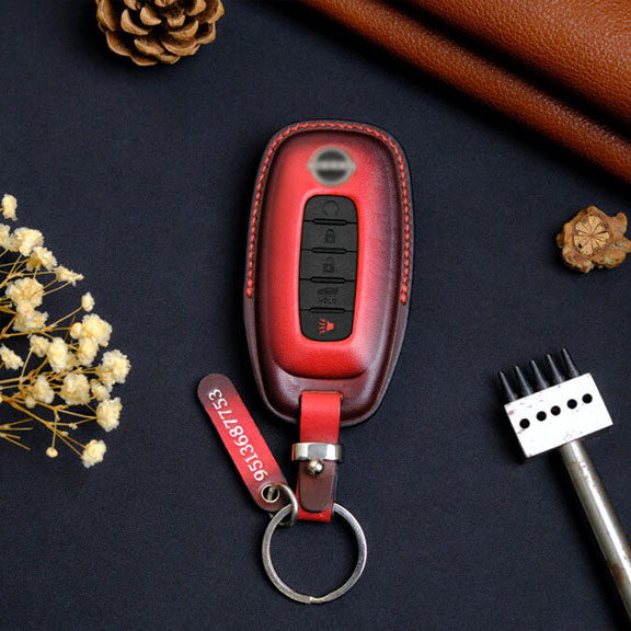 Premium Leather Key Fob for Nissan