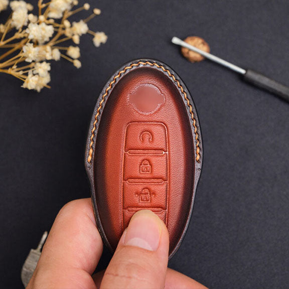 Premium Leather Key Fob for Nissan
