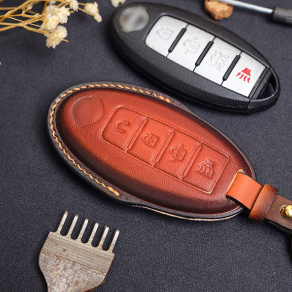 Premium Leather Key Fob for Nissan