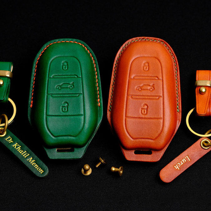 Premium Leather Key Fob for Peugeot - Carsilks 