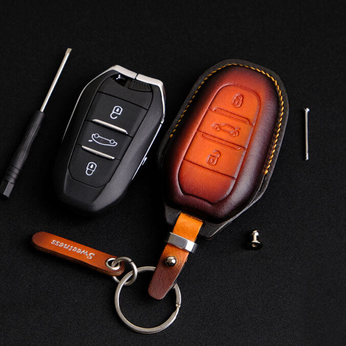 Premium Leather Key Fob for Peugeot - Carsilks 