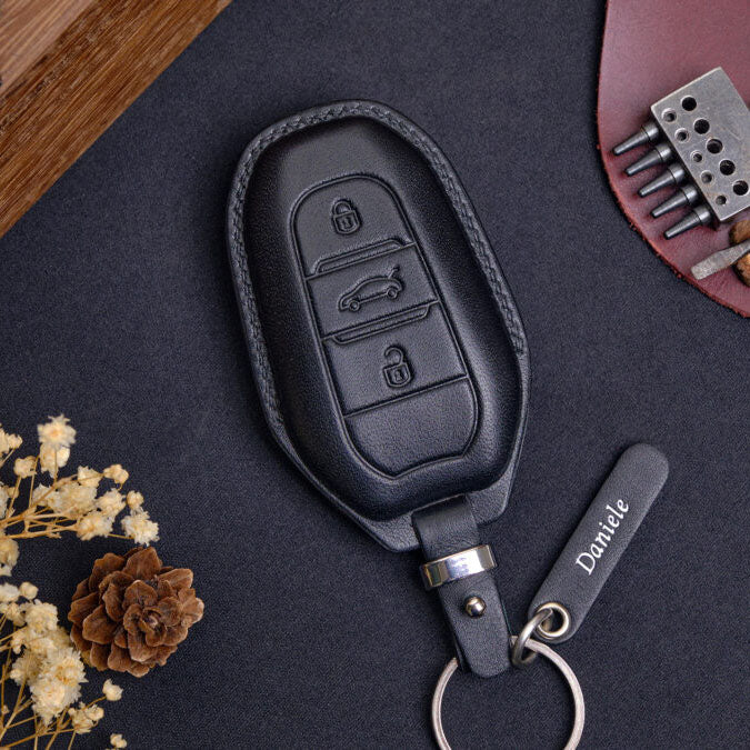 Premium Leather Key Fob for Peugeot - Carsilks 