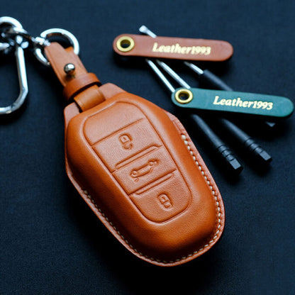 Premium Leather Key Fob for Peugeot - Carsilks 