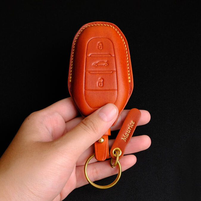 Premium Leather Key Fob for Peugeot - Carsilks 