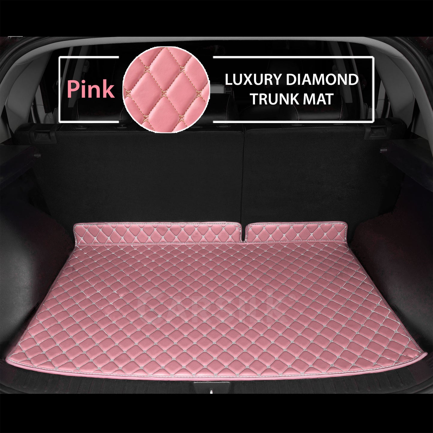 PINK DIAMOND LUXURY BASE TRUNK CAR MATS SET - Carsilks 