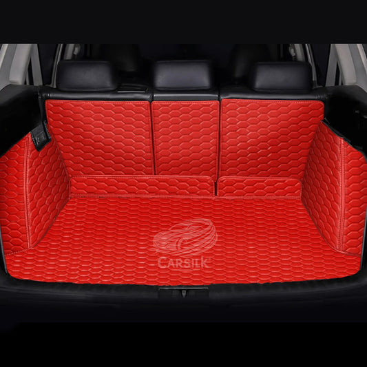 FERRARI RED 3D HONEY COMB LUXURY TRUNK CAR MATS SET - Carsilks 