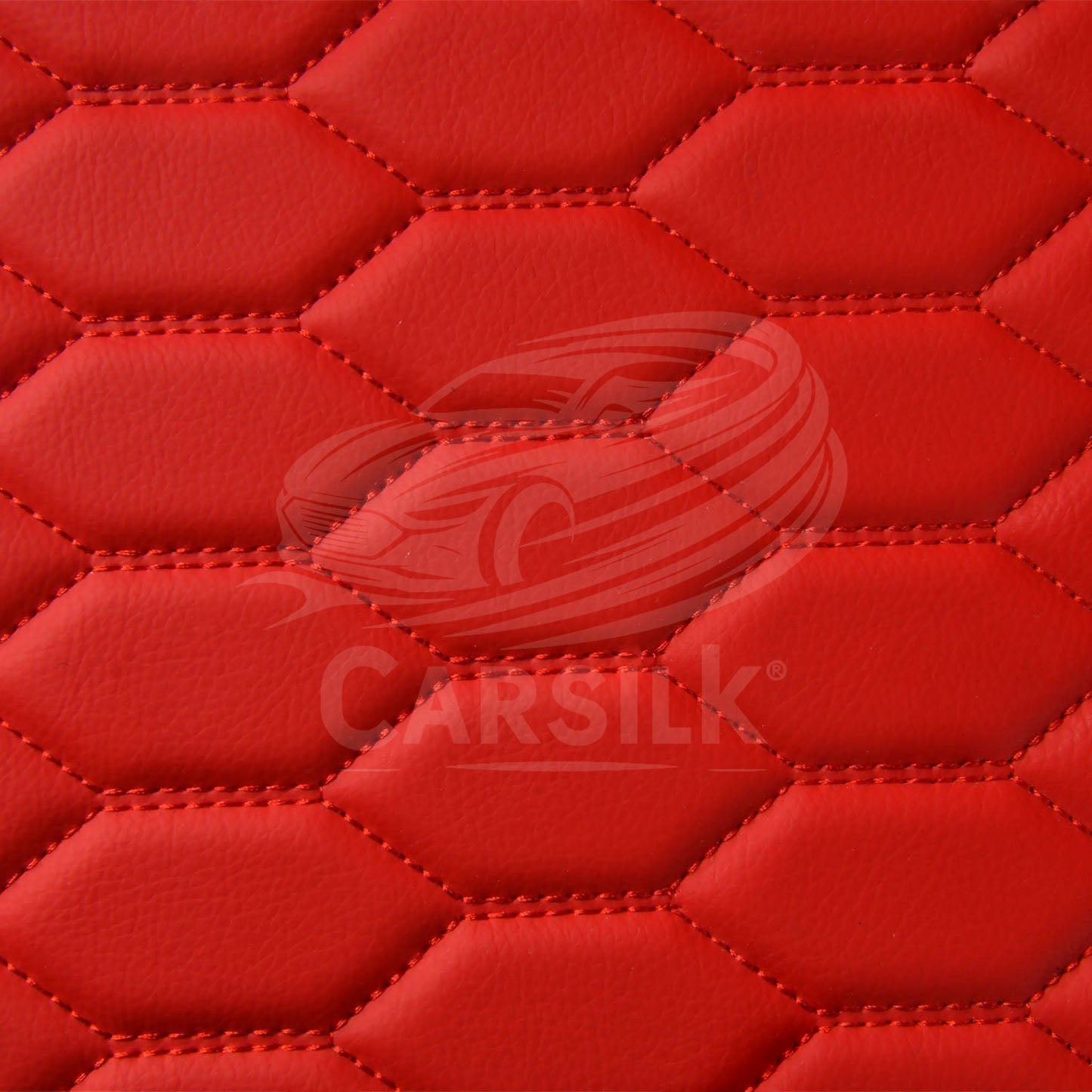 FERRARI RED STITCHING HONEY COMB LUXURY CAR MATS SET