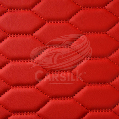 FERRARI RED STITCHING HONEY COMB LUXURY CAR MATS SET