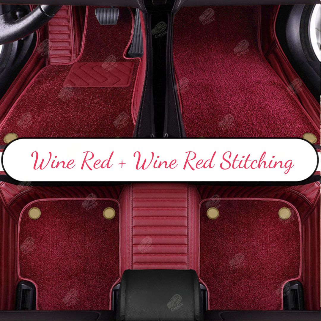 GALAXY CUSTOM CAR MATS SET WINE RED