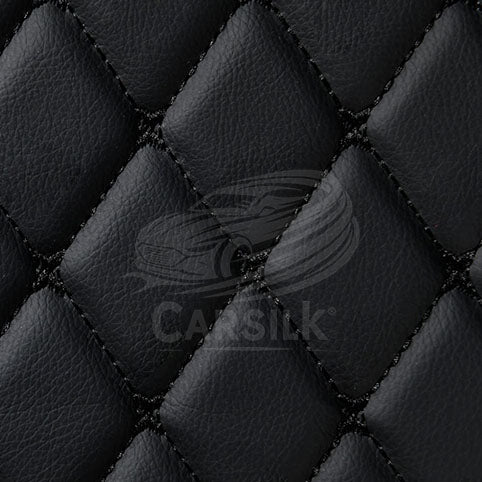 Alternative view of BLACK & BLACK STITCHING DIAMOND LUXURY TRUNK CAR MATS